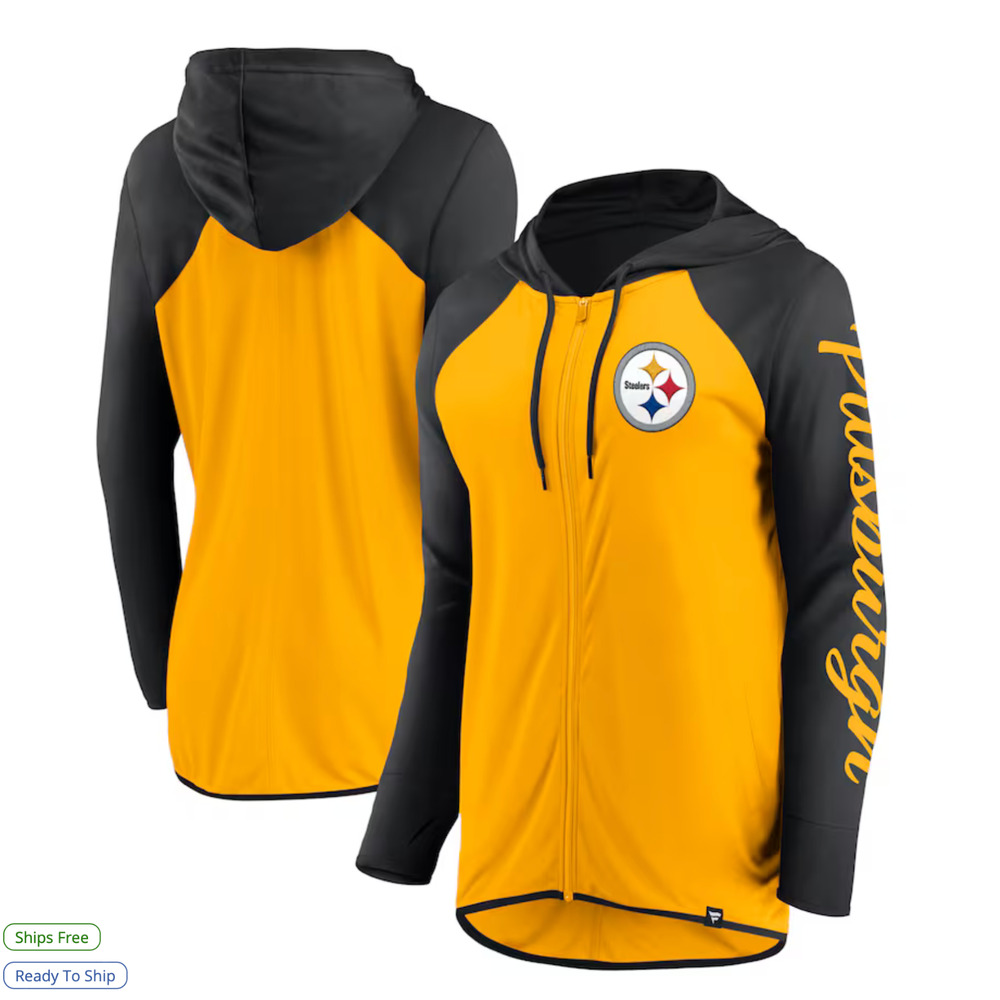 Pittsburgh Steelers Fanatics Women's Script Full-Zip Hoodie - Size M - New w/Tag
